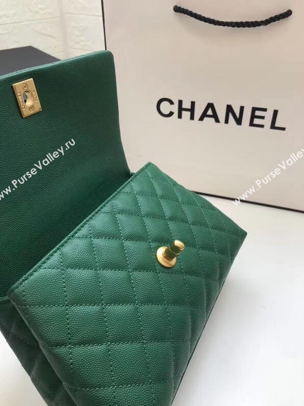 Chanel Small Flap Bag with Top Handle A92990 green