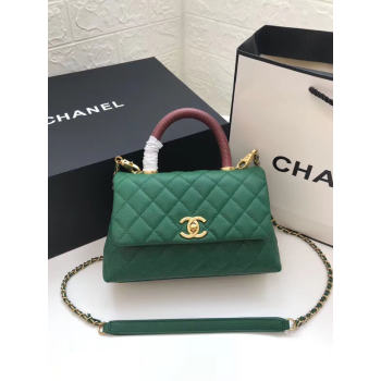 Chanel Small Flap Bag with Top Handle A92990 green