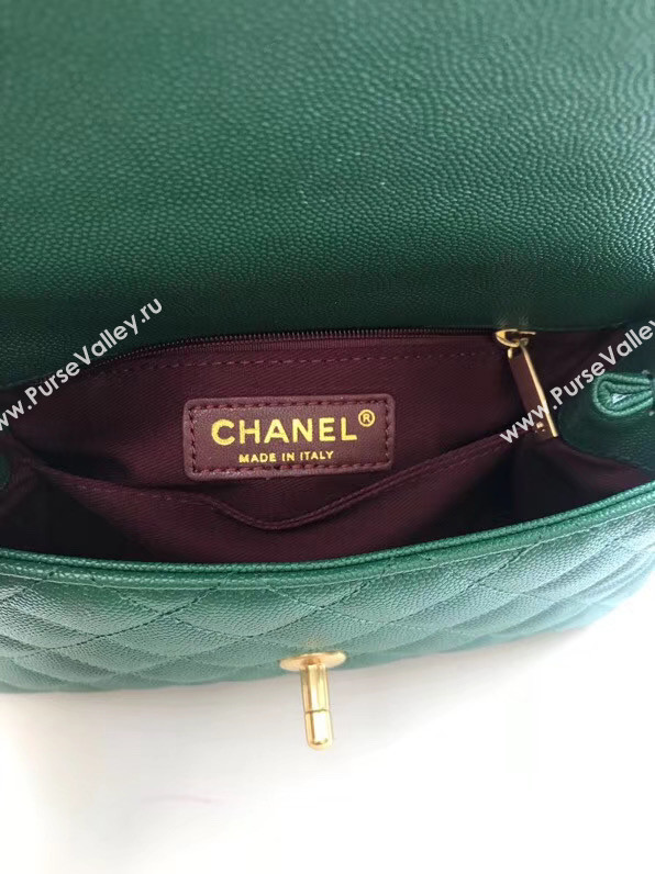 Chanel Small Flap Bag with Top Handle A92990 green