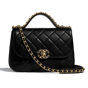 Chanel flap bag leather & Gold Metal AS0970 black