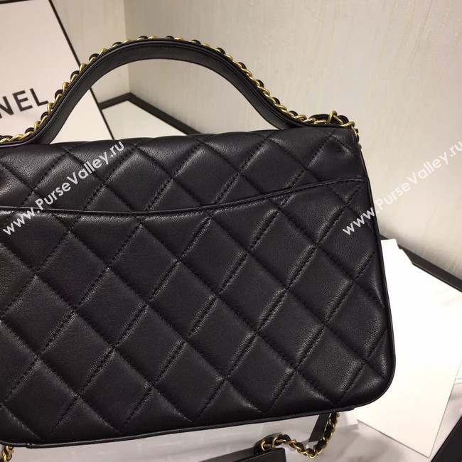 Chanel flap bag leather & Gold Metal AS0970 black