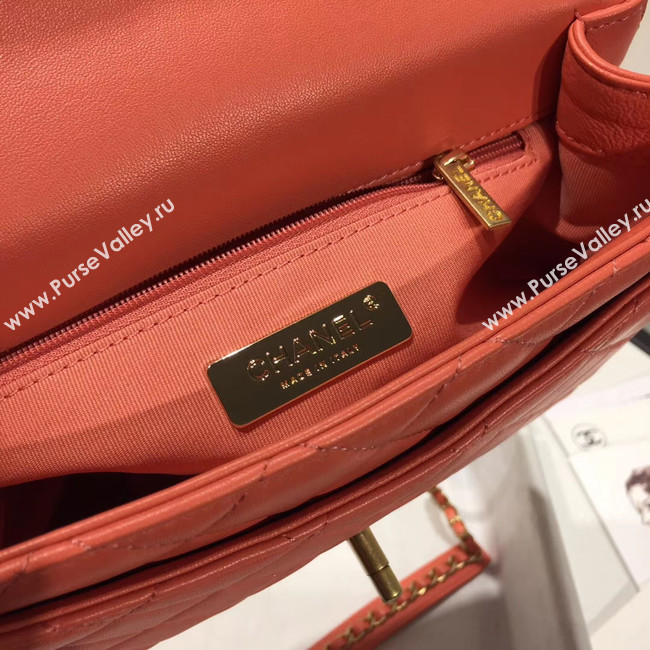 Chanel flap bag leather & Gold Metal AS0970 light pink