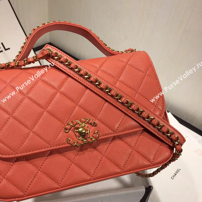 Chanel flap bag leather & Gold Metal AS0970 light pink