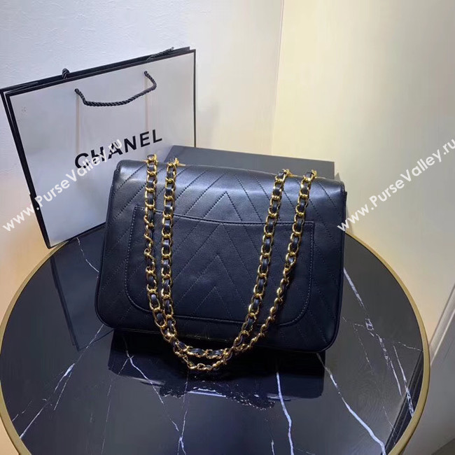 Chanel flap bag leather & Gold-Tone Metal 57276 Royal Blue