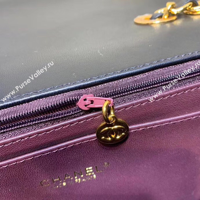 Chanel flap bag leather & Gold-Tone Metal 57276 Royal Blue