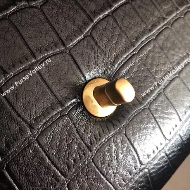 Chanel original Calfskin flap bag top handle A92292 black &gold-Tone Metal