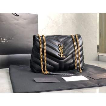Yves Saint Laurent Calfskin Leather Tote Bag Black 464678 Gold hardware