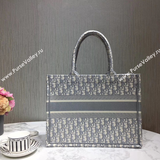 DIOR BOOK TOTE BAG IN EMBROIDERED CANVAS C1286-3 grey