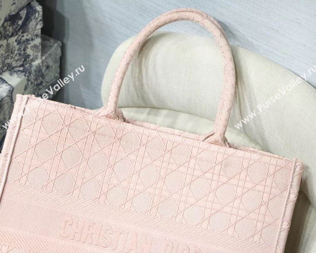 DIOR BOOK TOTE BAG IN EMBROIDERED CANVAS C1286 Pink
