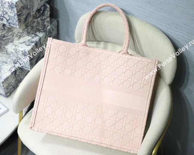 DIOR BOOK TOTE BAG IN EMBROIDERED CANVAS C1286 Pink