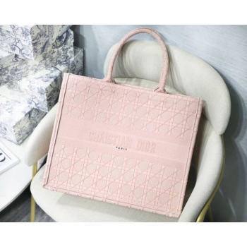 DIOR BOOK TOTE BAG IN EMBROIDERED CANVAS C1286 Pink