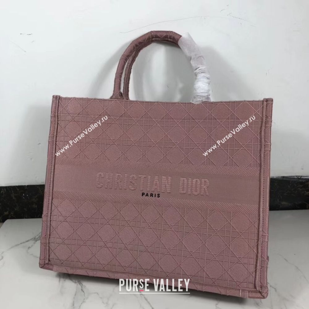DIOR BOOK TOTE BAG IN EMBROIDERED CANVAS C1286 pink