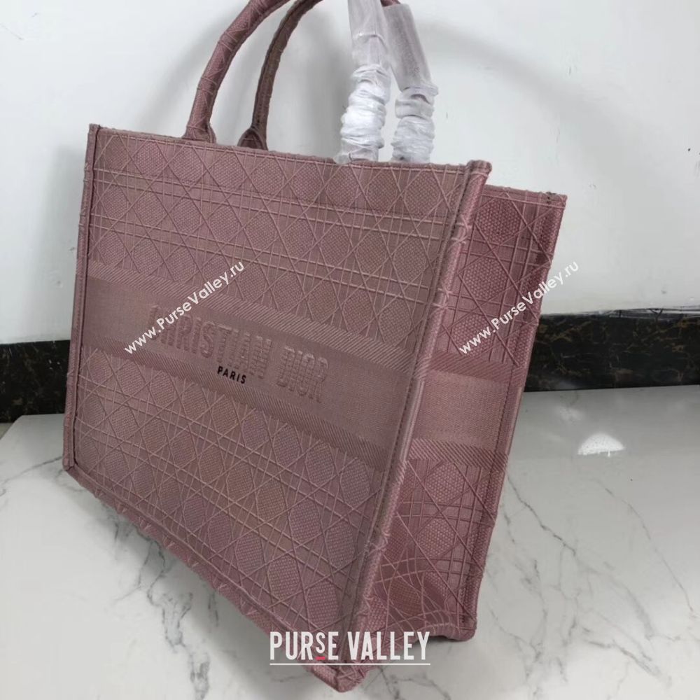 DIOR BOOK TOTE BAG IN EMBROIDERED CANVAS C1286 pink