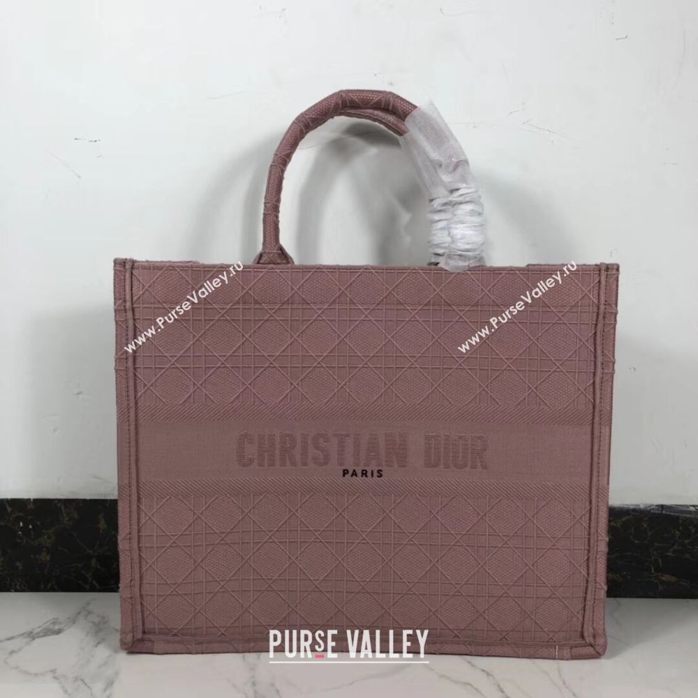 DIOR BOOK TOTE BAG IN EMBROIDERED CANVAS C1286 pink