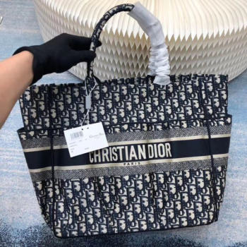 DIOR Beach Bag CANVAS C0175 BLUE