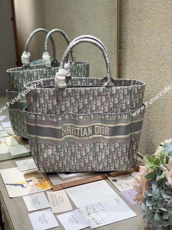 DIOR Beach Bag CANVAS C0175 GREY