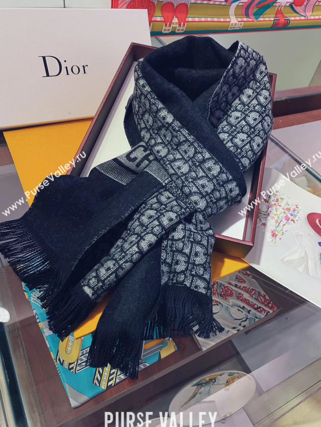 DIOR OBLIQUE STOLE IN WOOL AND CASHMERE C342