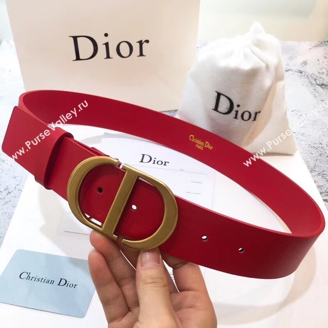 Dior Calf Leather Belt Wide with 40mm 5362 red