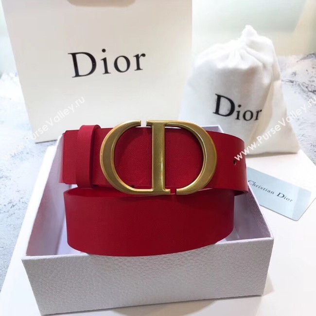 Dior Calf Leather Belt Wide with 40mm 5362 red