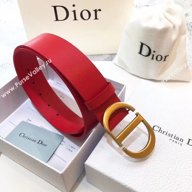 Dior Calf Leather Belt Wide with 40mm 5362 red