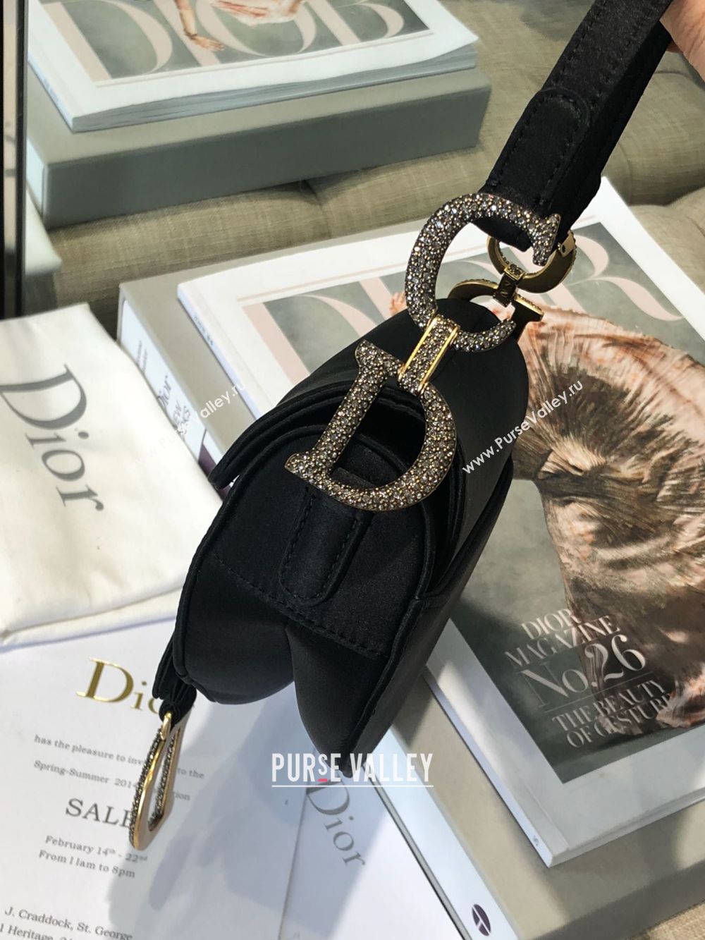 Dior SADDLE SATIN MINI BAG M447S Black