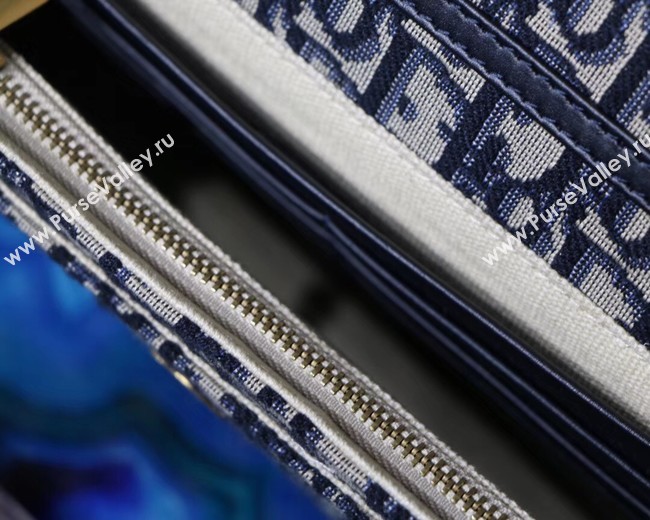 Dior SADDLE DENIM CANVAS Chain Clutch bag S5614 dark blue