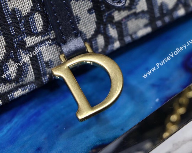 Dior SADDLE DENIM CANVAS Chain Clutch bag S5614 dark blue