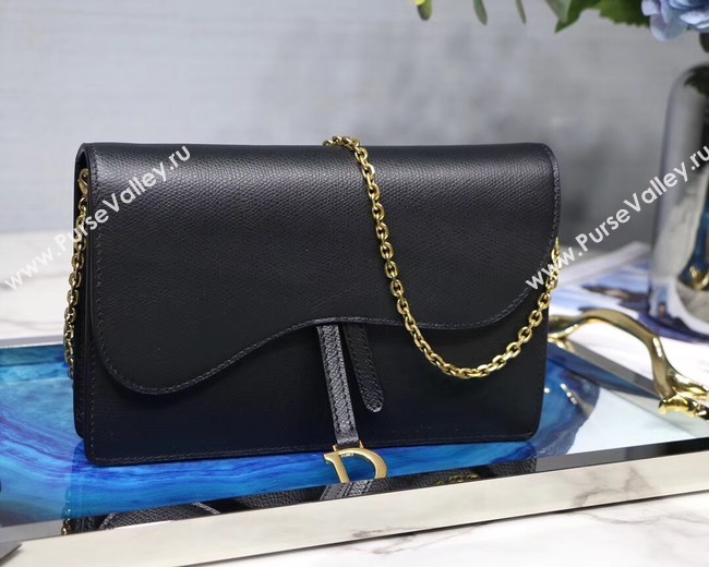 Dior SADDLE DIOR OBLIQUE Chain Clutch bag S5614 black