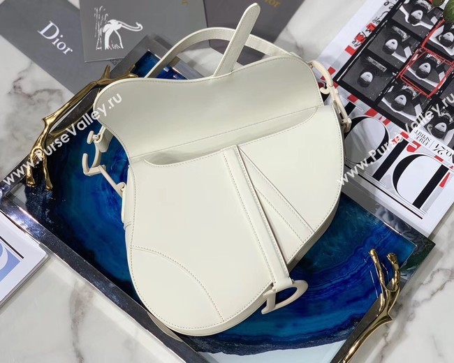 Dior SADDLE-TAS VAN KALFSLEER Bag M0446C white