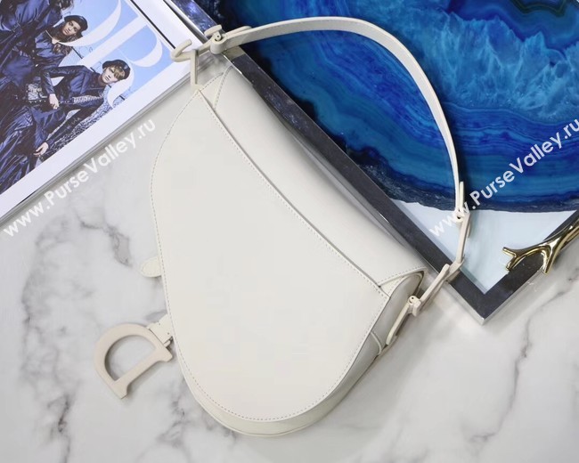 Dior SADDLE-TAS VAN KALFSLEER Bag M0446C white