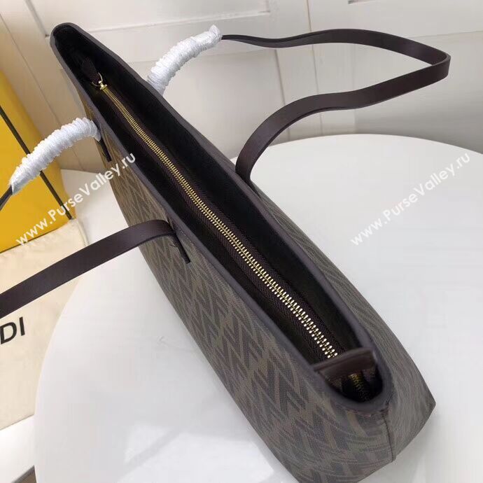 FENDI Shopper canvas bag F8008 brown