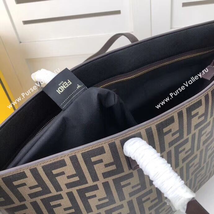 FENDI Shopper canvas bag F8008 brown
