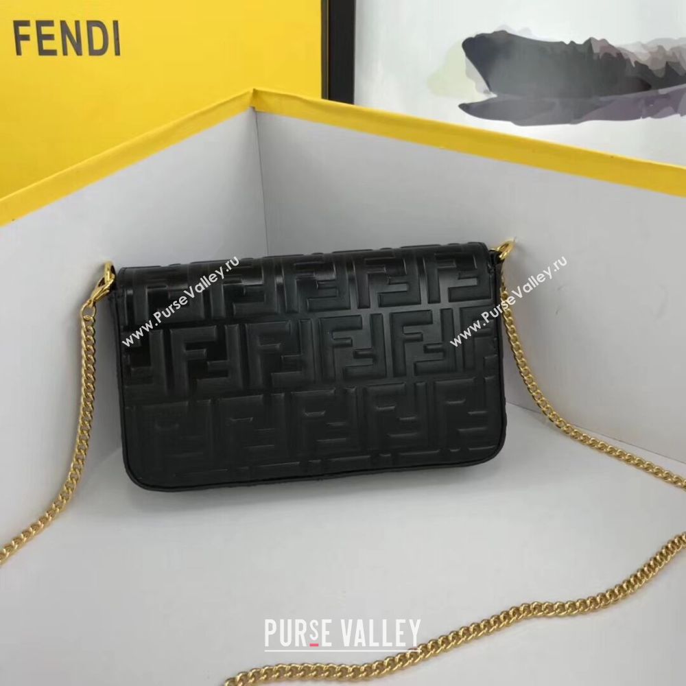 Fendi WALLET ON CHAIN WITH POUCHES leather mini-bag 8BS032 black