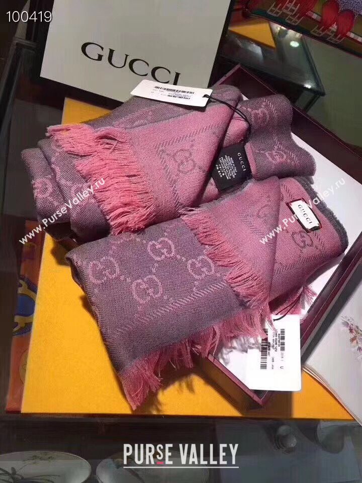 Gucci Cashmere Scarf GG9654 Rose