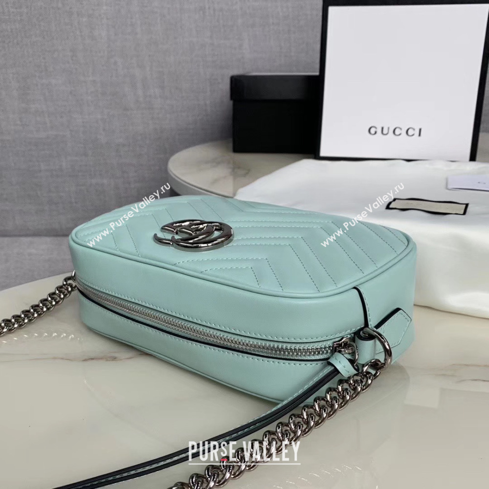 Gucci GG Marmont Matelasse Shoulder Bag 447632 Pastel blue