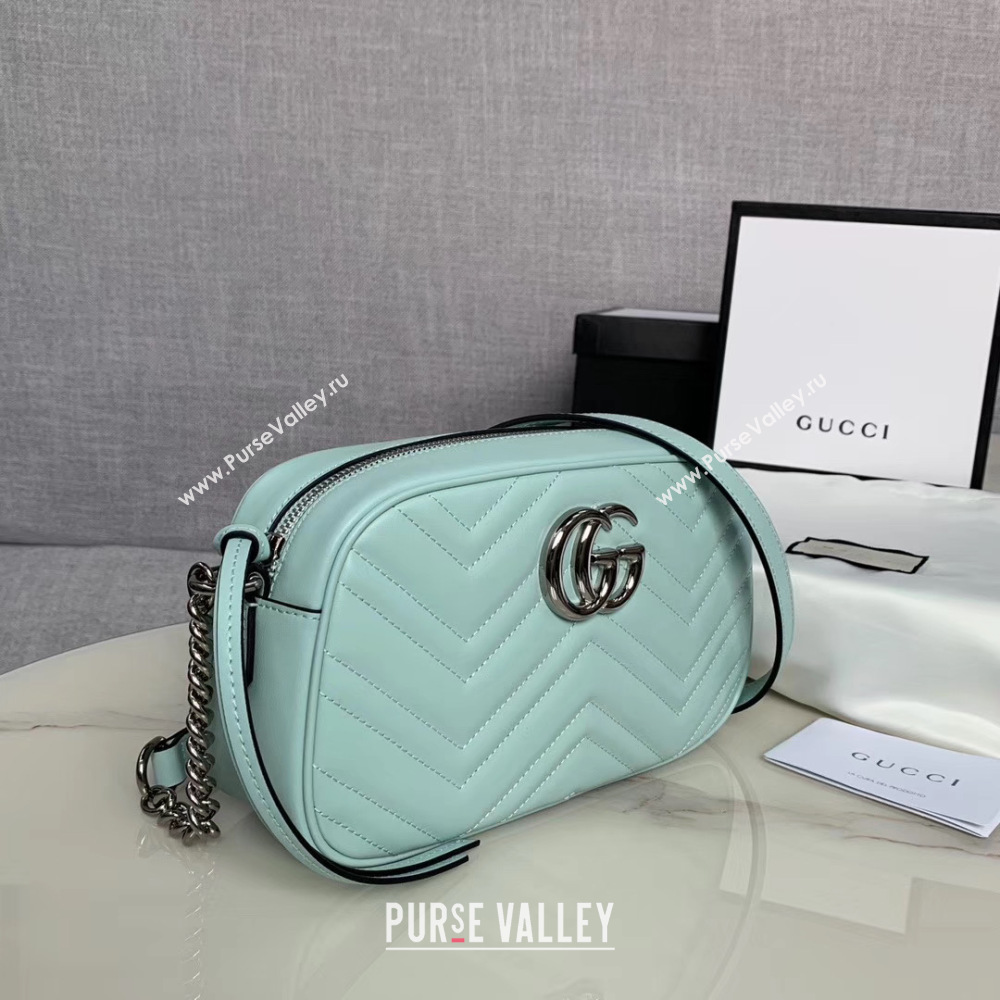 Gucci GG Marmont Matelasse Shoulder Bag 447632 Pastel blue
