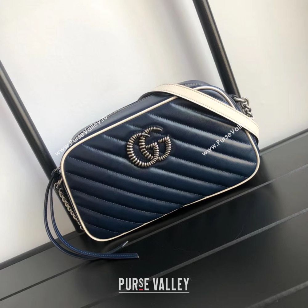 Gucci GG Marmont Matelasse Shoulder Bag A447632 Navy