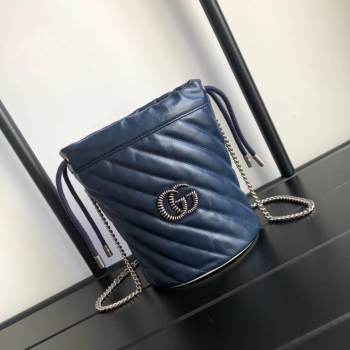 Gucci GG Marmont mini bucket bag A575163 Navy