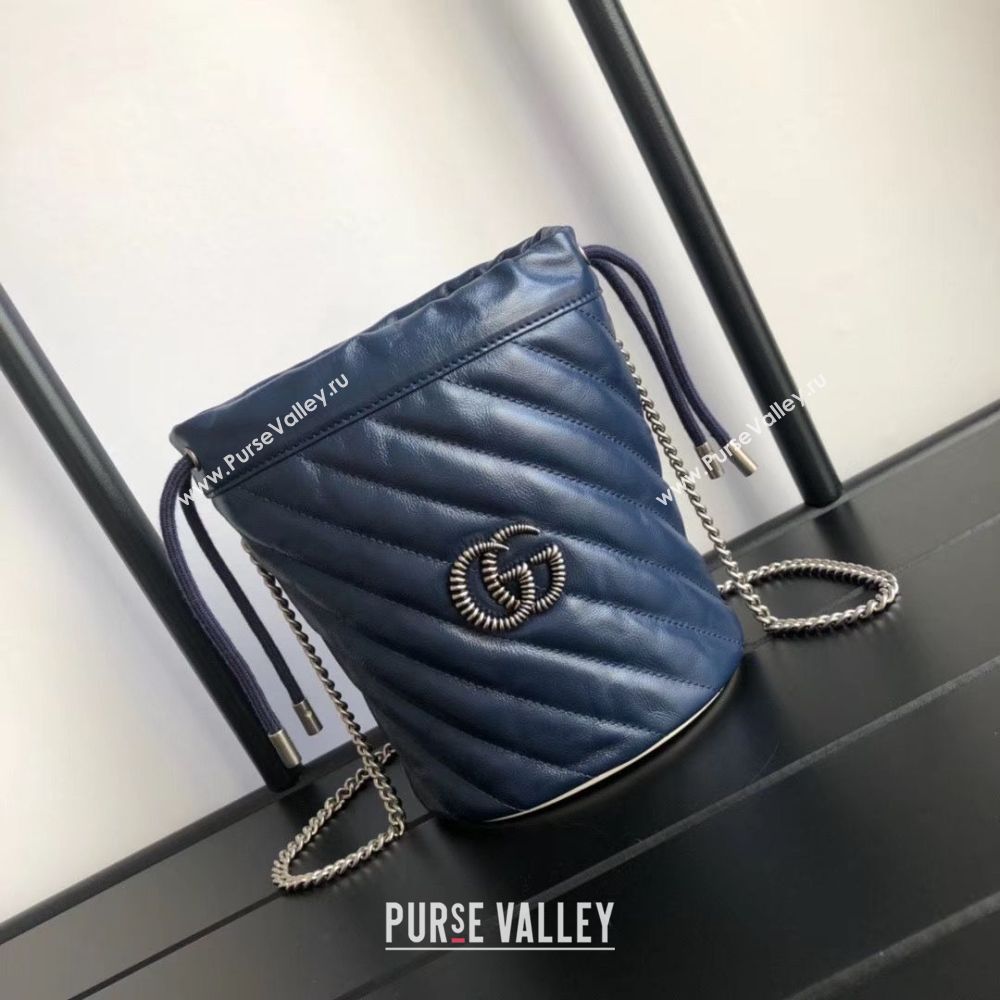 Gucci GG Marmont mini bucket bag A575163 Navy