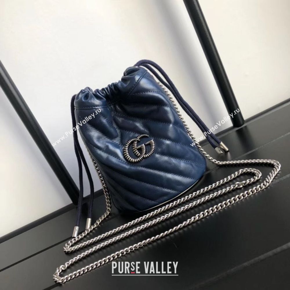 Gucci GG Marmont mini bucket bag A575163 Navy