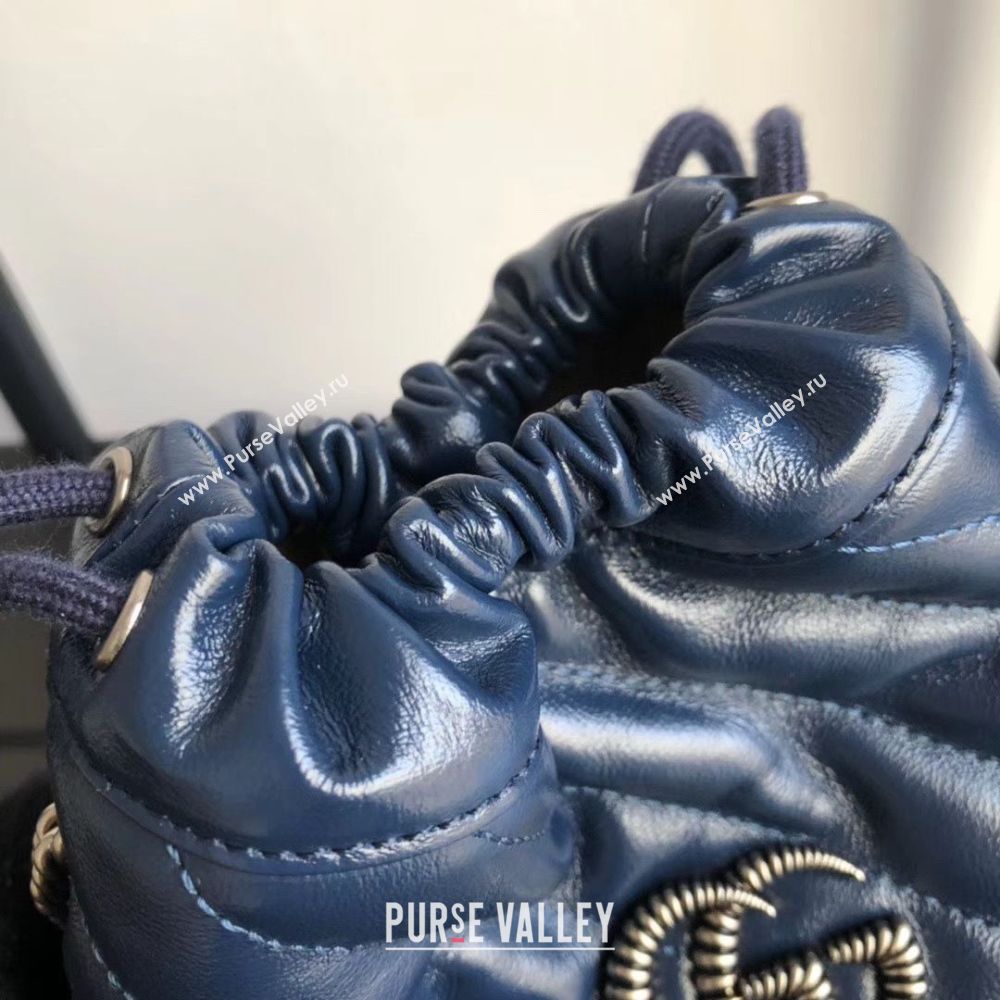 Gucci GG Marmont mini bucket bag A575163 Navy