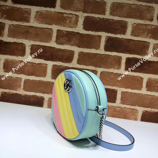 Gucci GG Marmont mini round shoulder bag 550154 Multicolored pastel