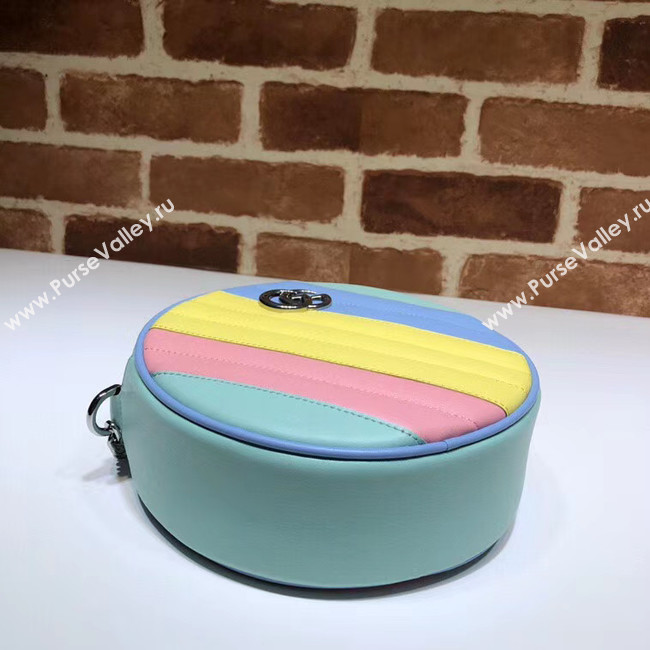 Gucci GG Marmont mini round shoulder bag 550154 Multicolored pastel