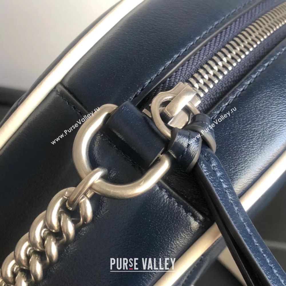 Gucci GG Marmont mini round shoulder bag 550154 Navy