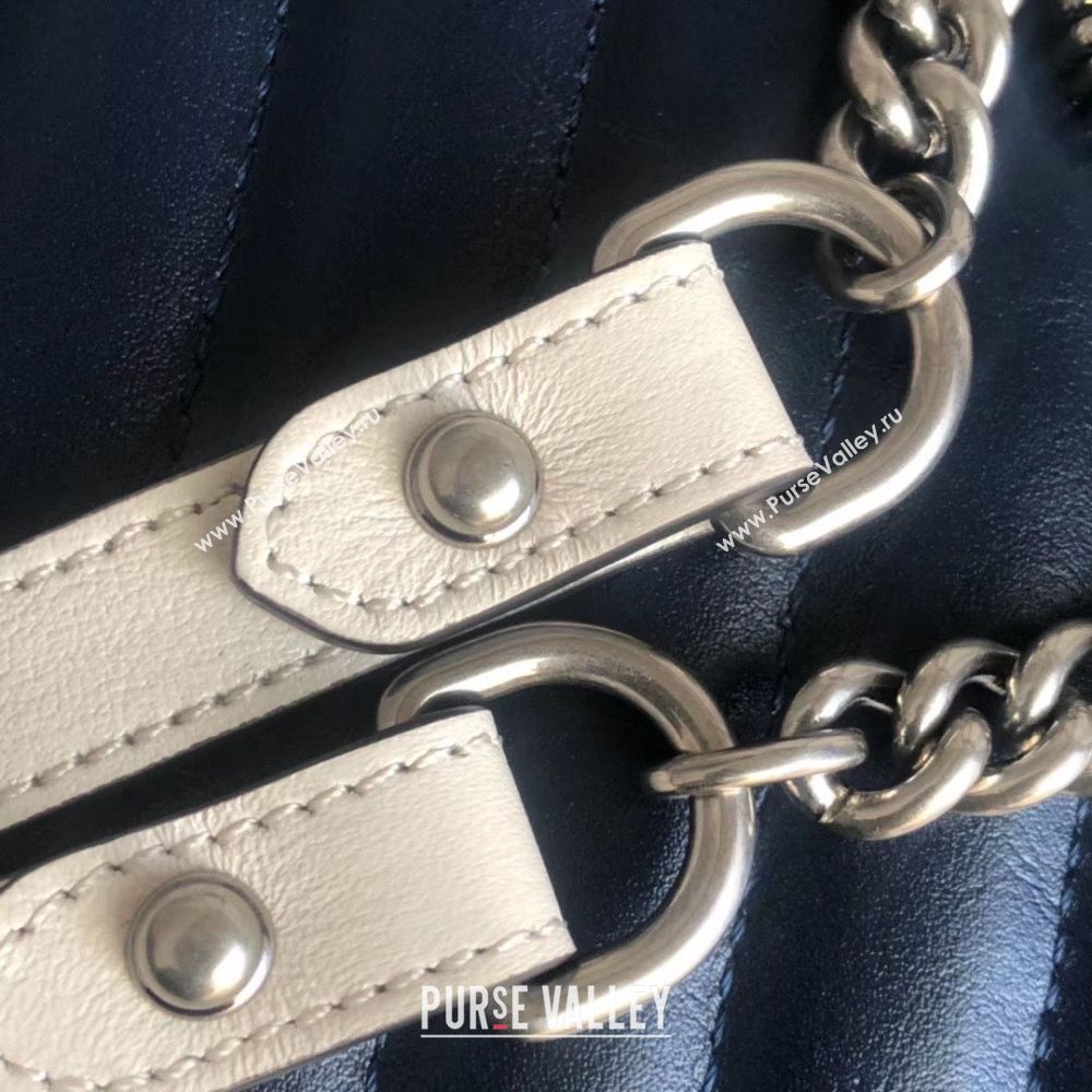 Gucci GG Marmont mini round shoulder bag 550154 Navy