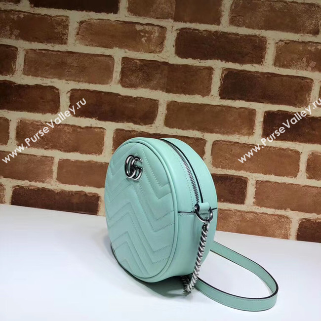 Gucci GG Marmont mini round shoulder bag 550154 Pastel green