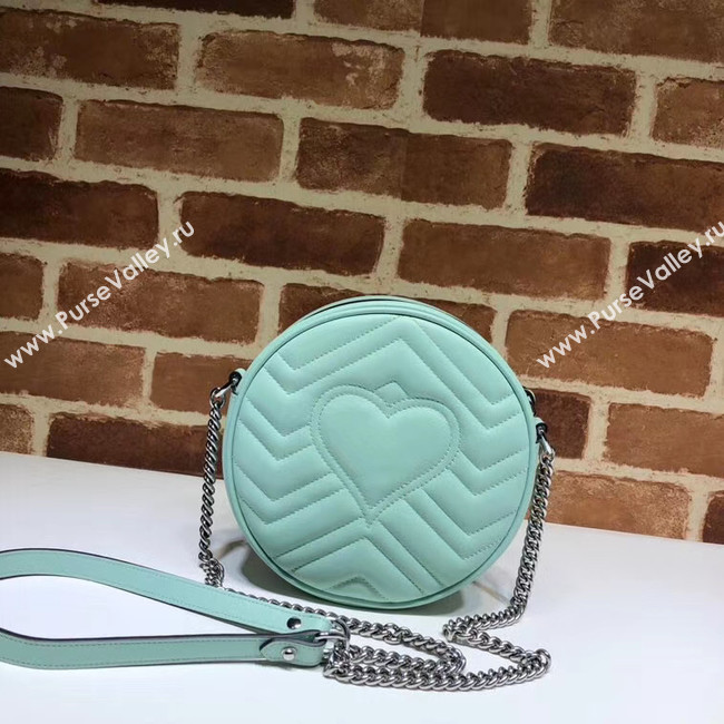 Gucci GG Marmont mini round shoulder bag 550154 Pastel green