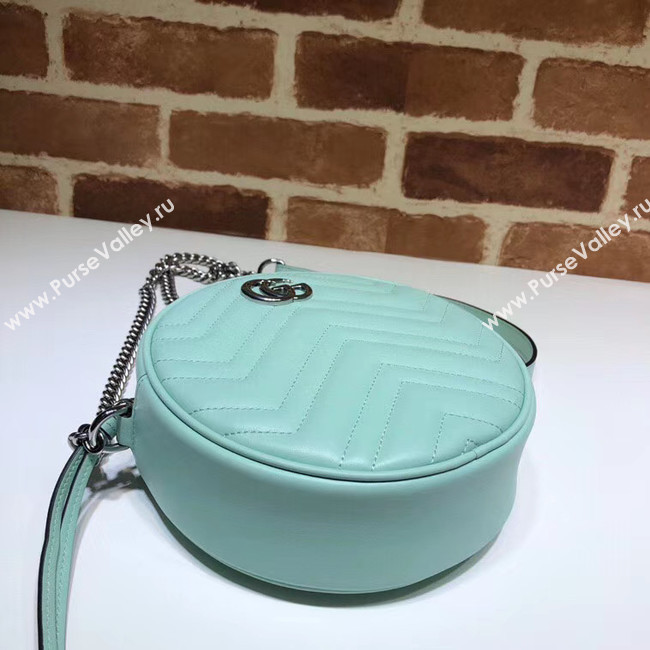 Gucci GG Marmont mini round shoulder bag 550154 Pastel green