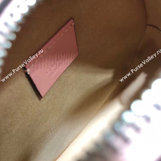 Gucci GG Marmont mini round shoulder bag 550154 Pastel pink