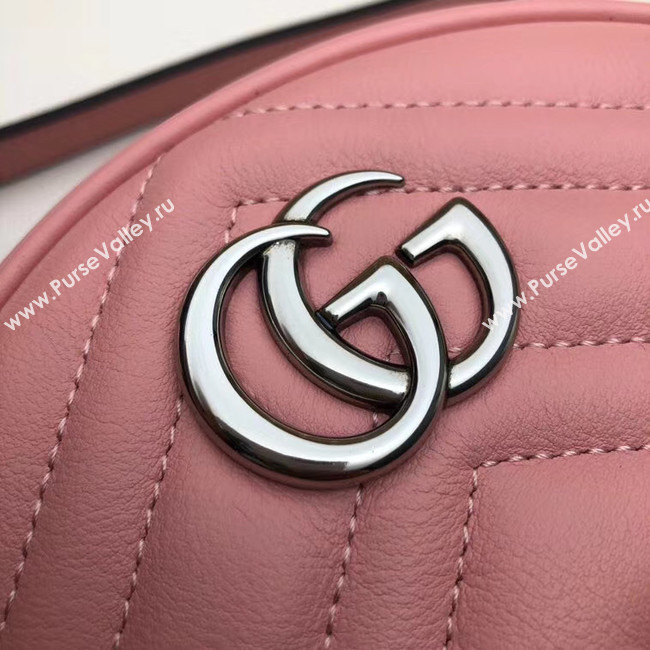 Gucci GG Marmont mini round shoulder bag 550154 Pastel pink